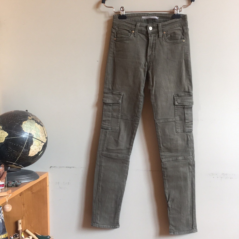 Vince Skinny Cargo Army Green Denim